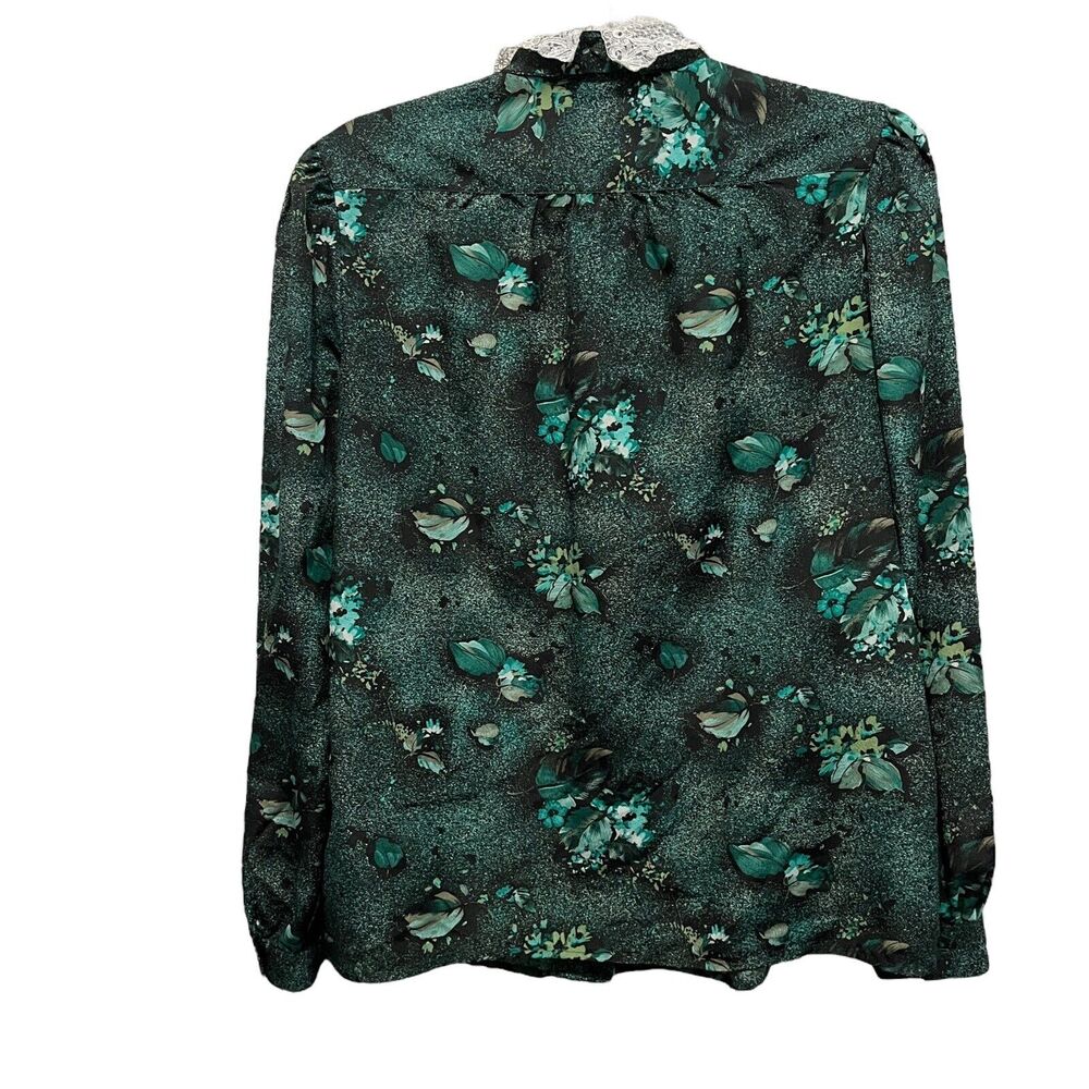 Pykette's Secretary Blouse Librarian Chic Vintage 9 to 5 Top Retro 80s Women M L - Picture 9 of 14